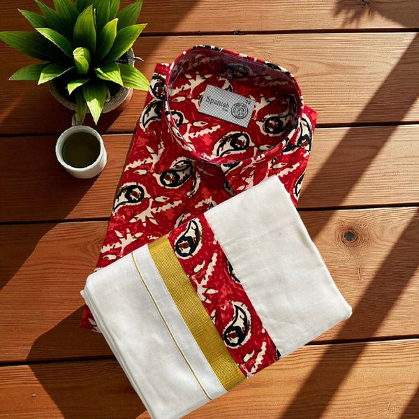 Ajrak Red Shirt