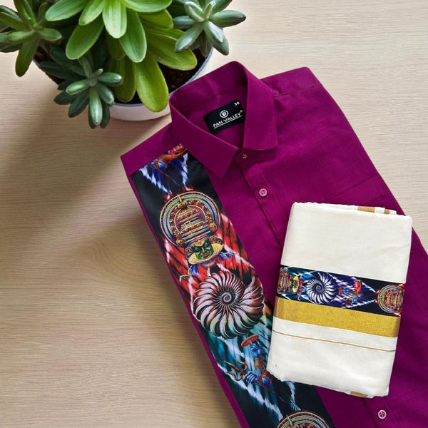Digital print Magenta Shirt