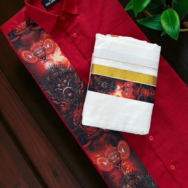 Digital print Maroon Shirt