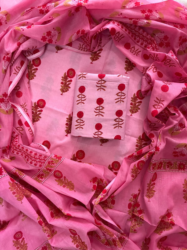 Churidar Material Set Pink