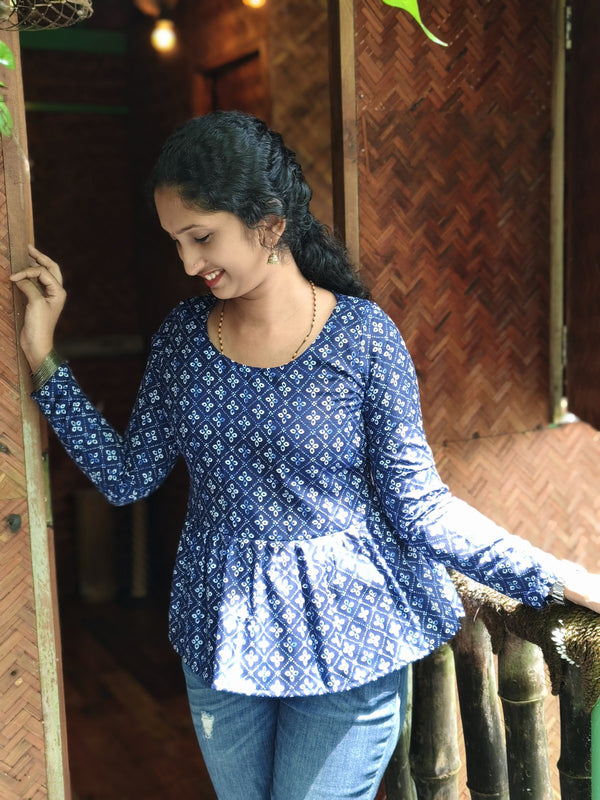 Blue Butterfly  Crop Top