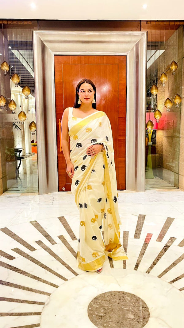 Cotton Set saree Elephant