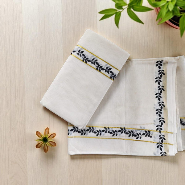 Leaf lines Cotton Set mund