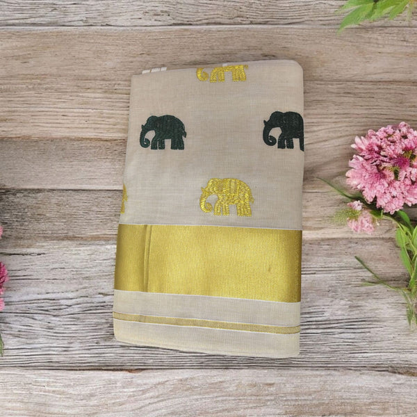 Tissue Set Saree Elephant