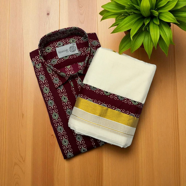 Ajrakh Dark maroon Shirt