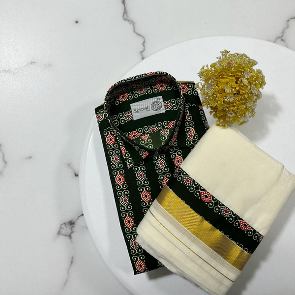 Ajrakh Deep green Shirt