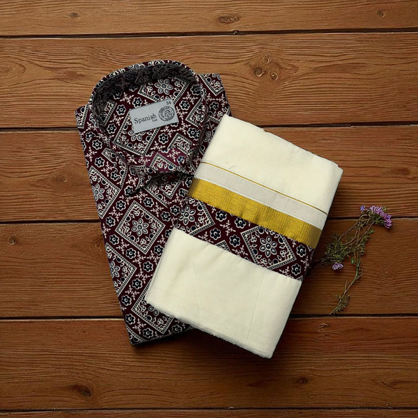 Ajrakh Maroon Shirt