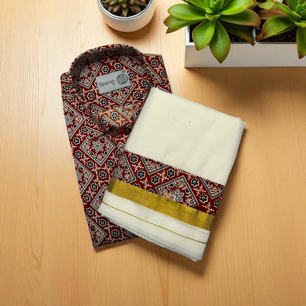 Ajrakh Maroon Shirt