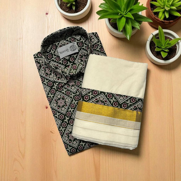 Ajrak Green Shirt