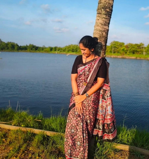 Semi Modal Saree Black