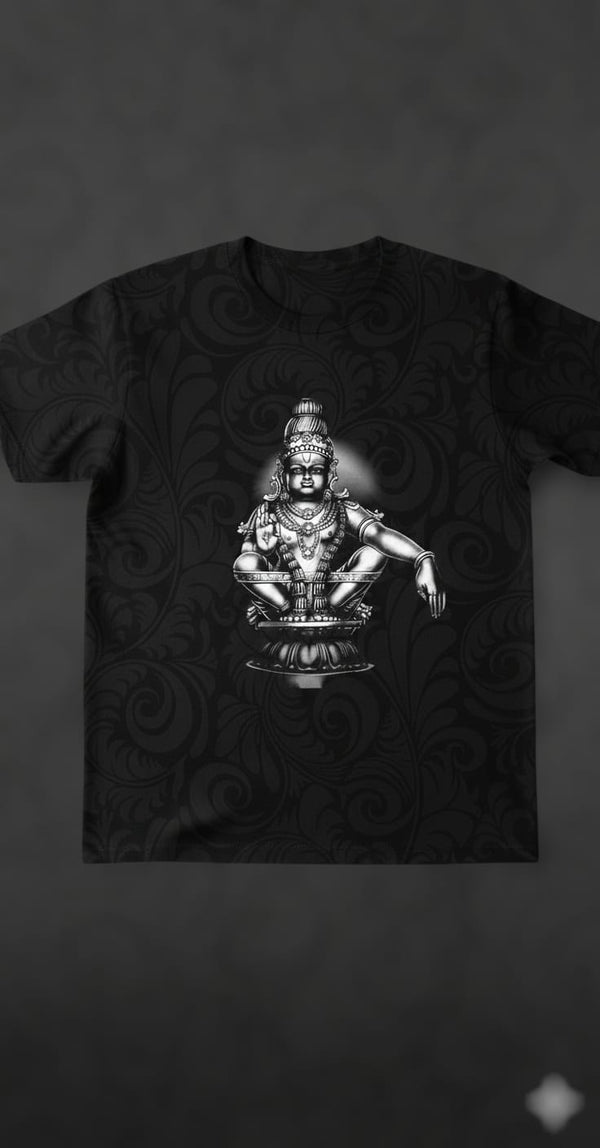 Ayyappa Mandala Art – Virasana Devotional T-Shirt