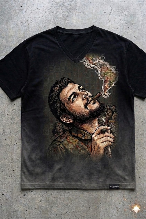Che Guevara revolutionary map of Latin America art tee