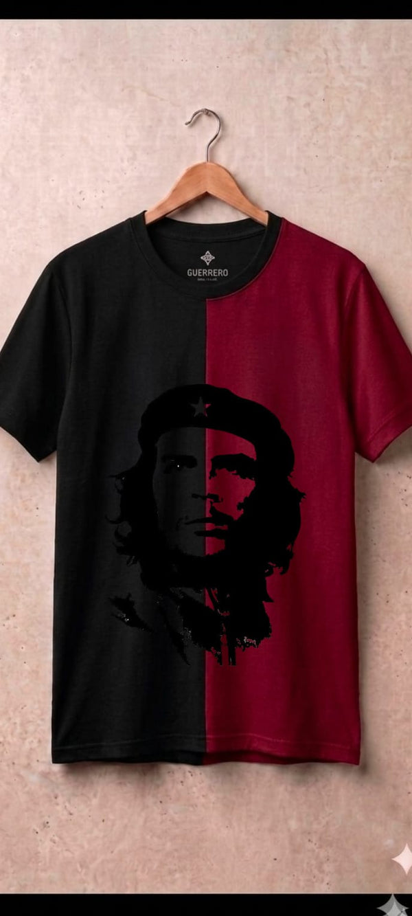 Che Guevara black and maroon dual-tone t-shirt