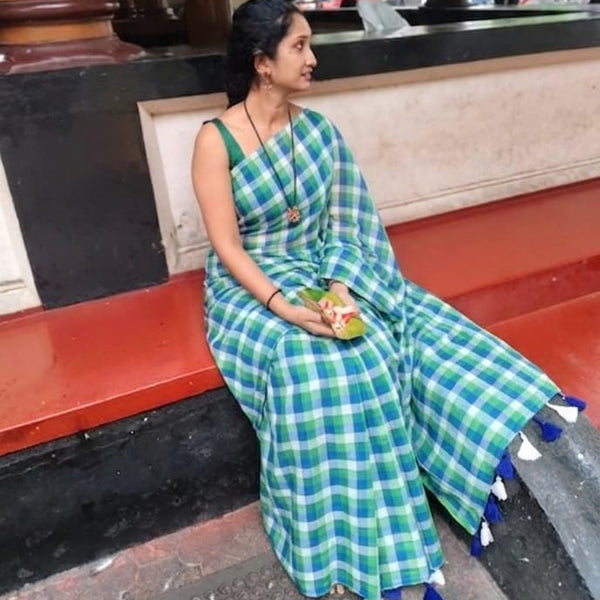 Multicolor Mulcotton Saree