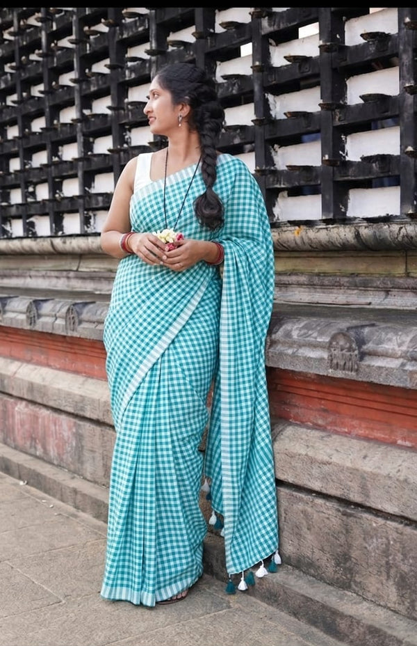 Multicolor Mulcotton Saree