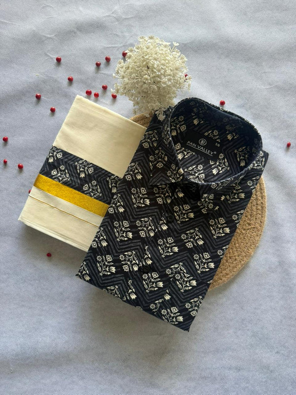 Ajrakh Shirt Mund Combo