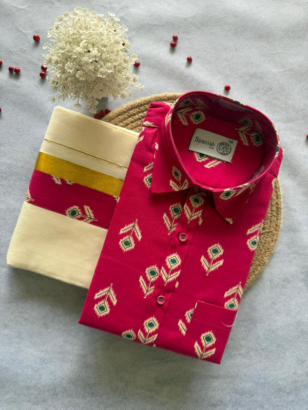 Ajrakh Shirt Mund Combo